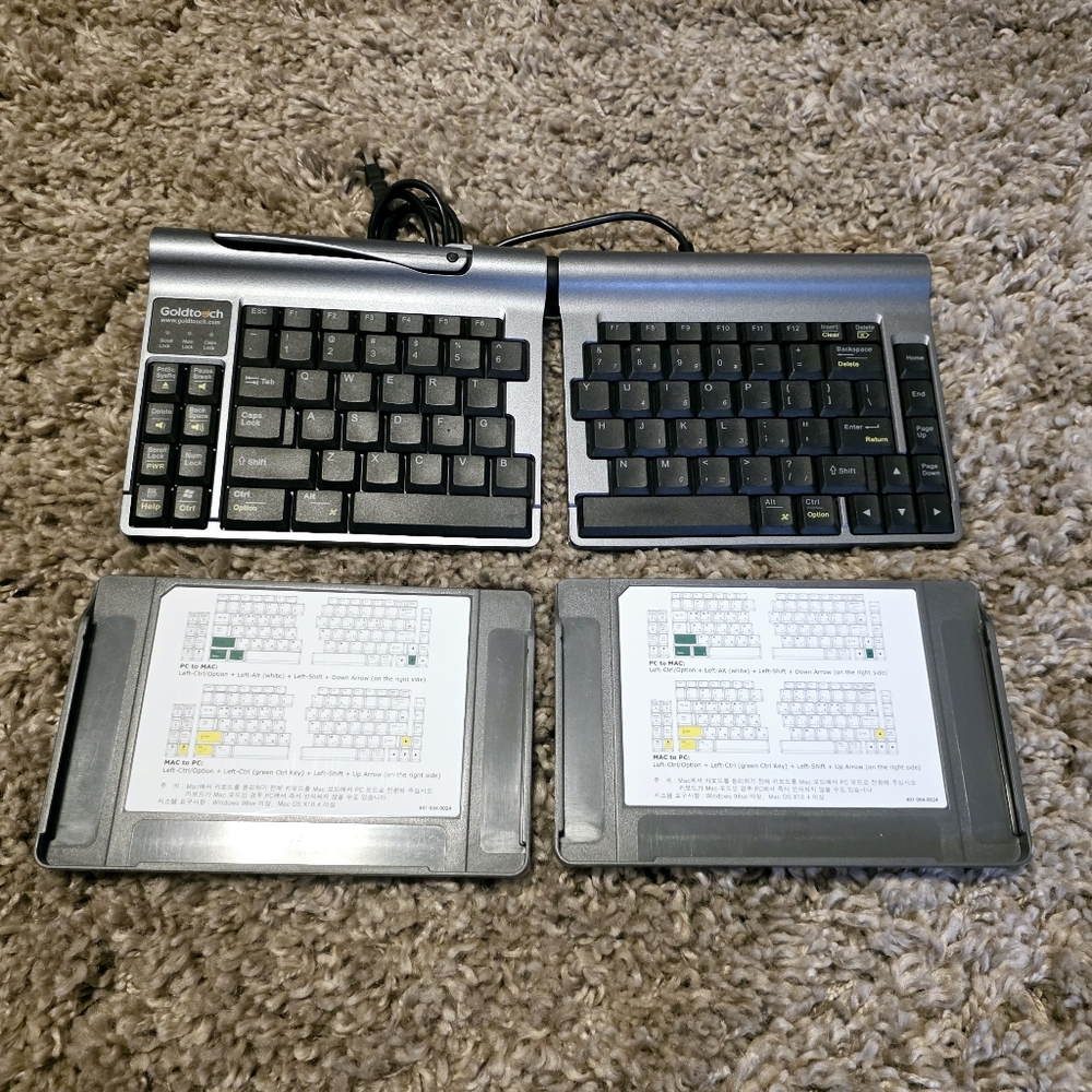 Goldtouch Go Travel Silver Adjustable Ergonomic USB Keyboard